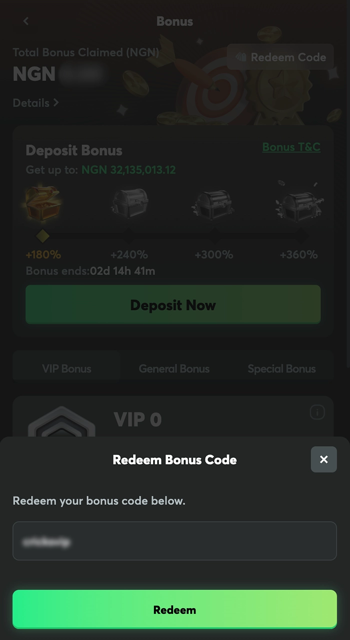 Figure out how to enter and confirm the code at BC Game.