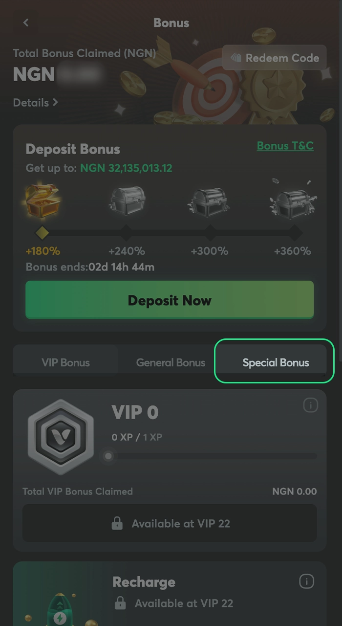 Follow the instructions to get your bonus after entering the code at BC Game.