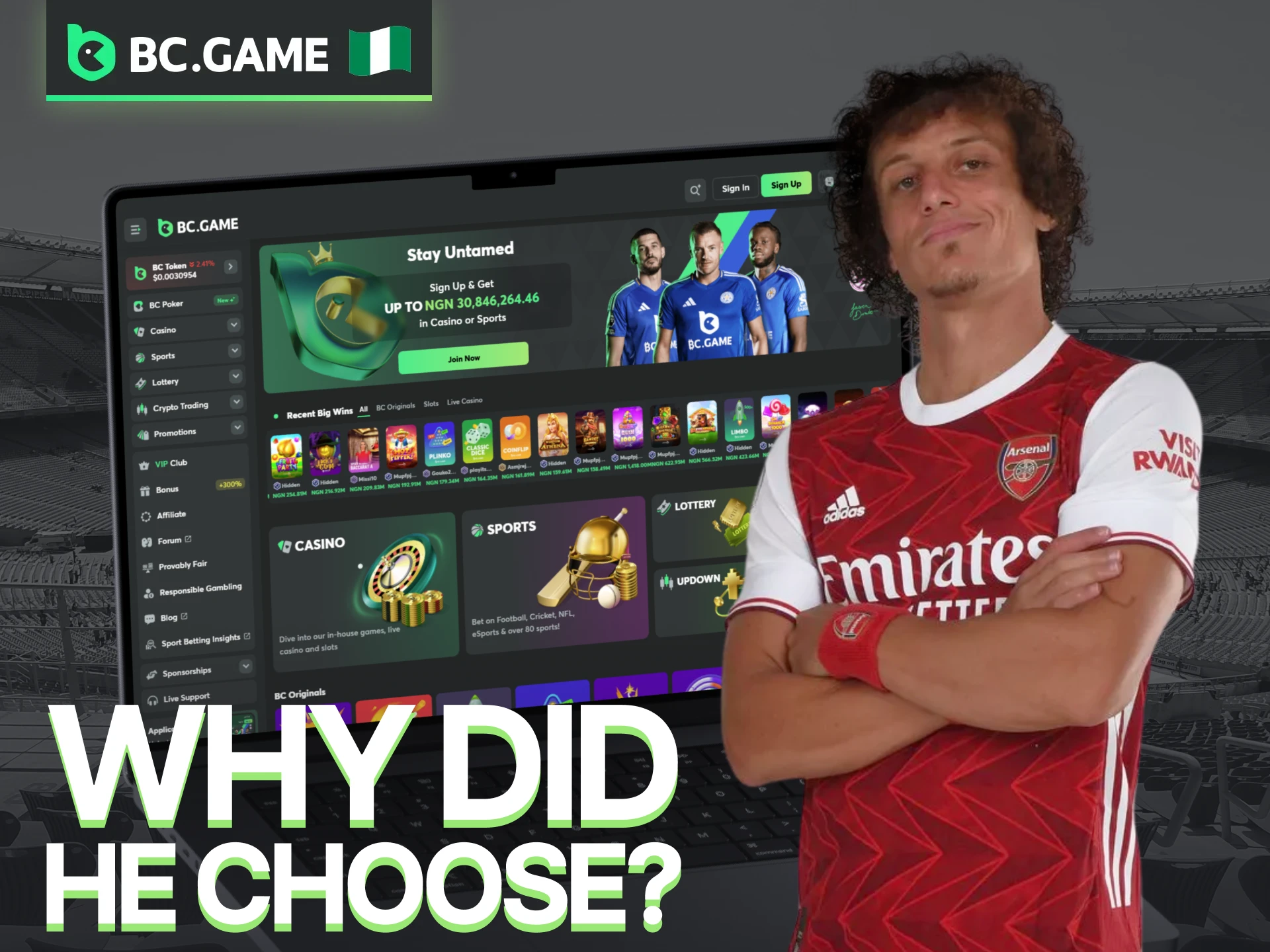 Learn why David Luiz decided to partner with BC Game.