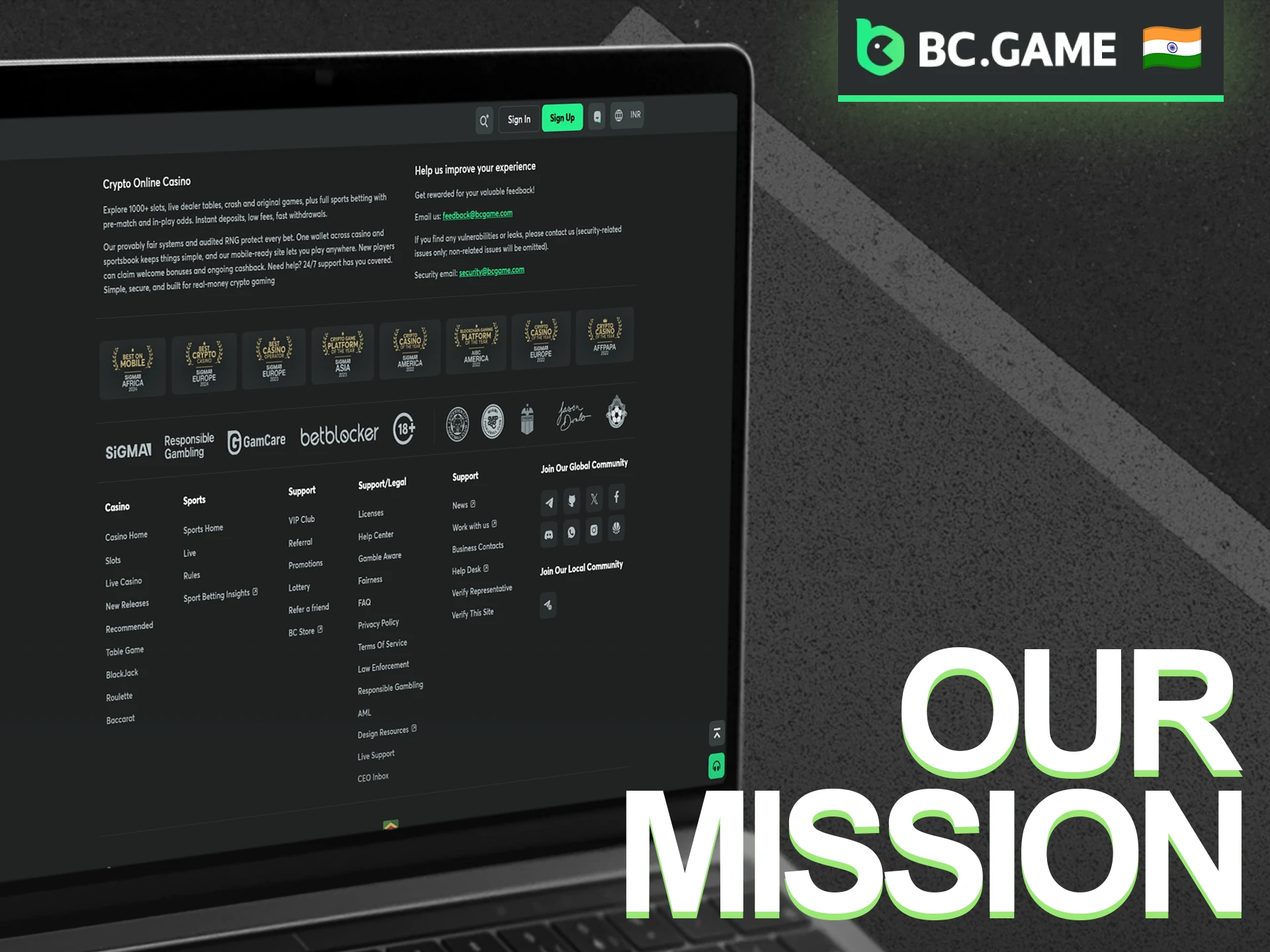 Learn about Our Mission to provide the best gaming experience at BC Game.