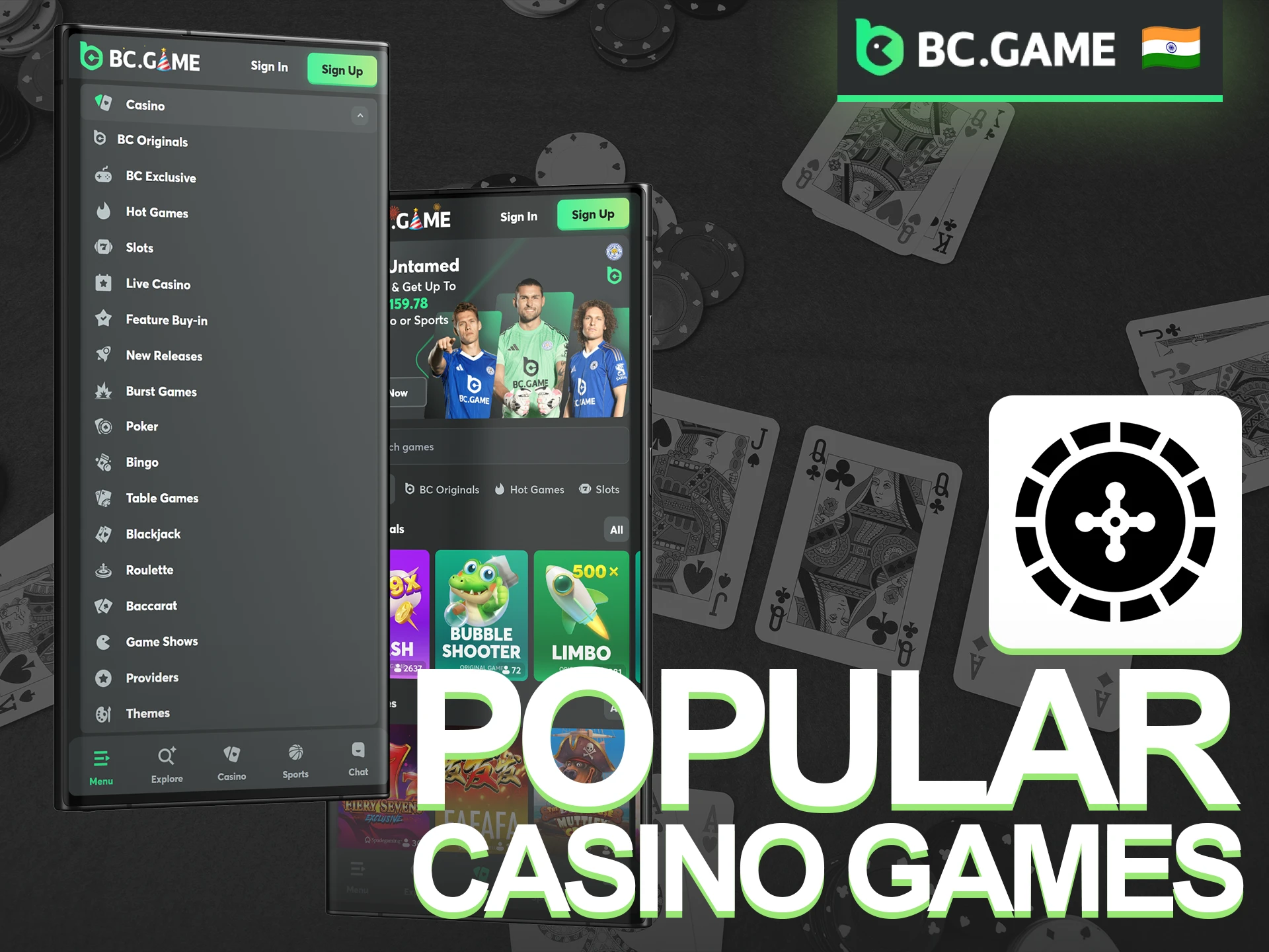Win big playing popular casino games in the BC Game App today.