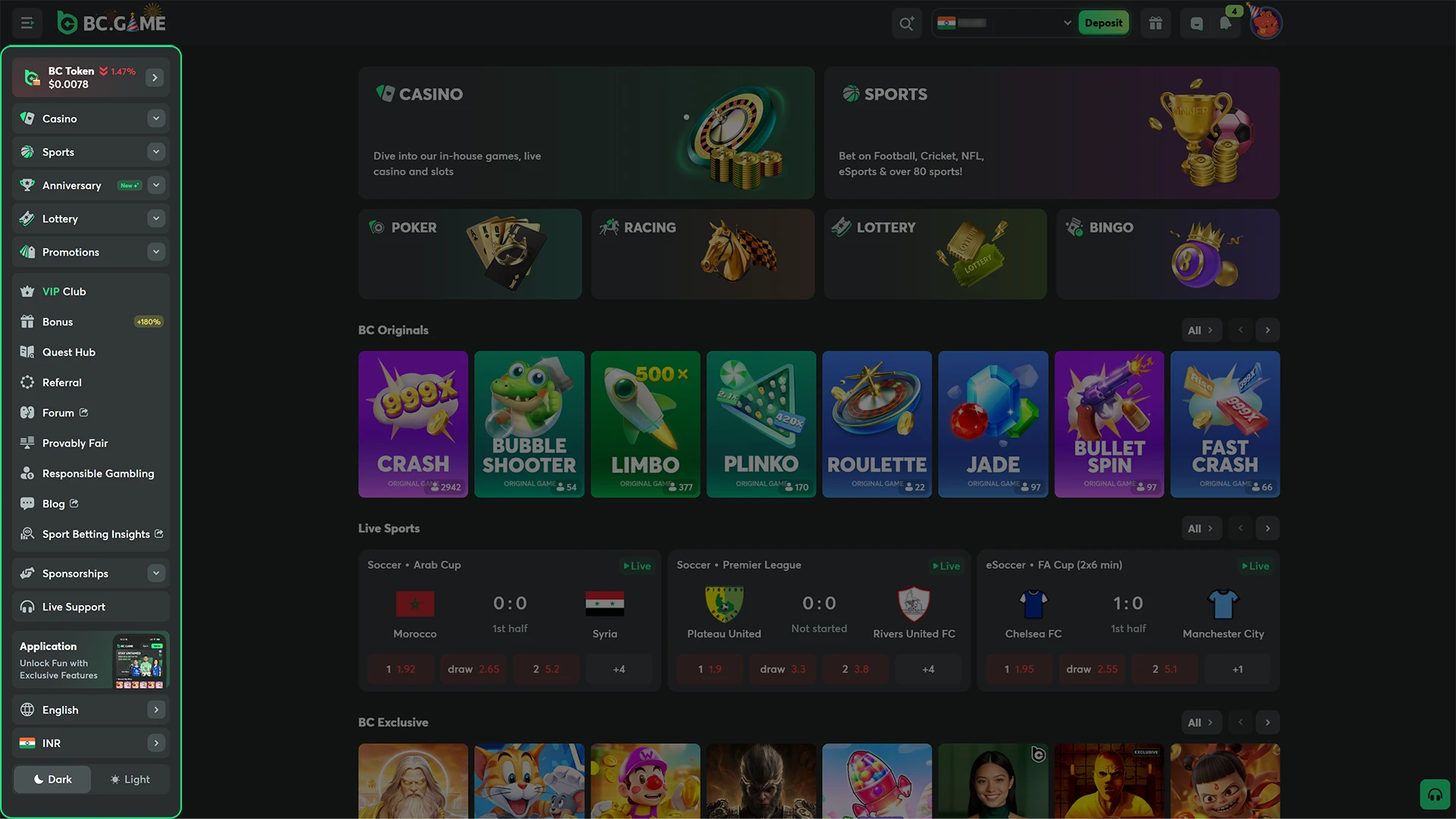 Use desktop navigation on your PC for a smooth BC Game experience.