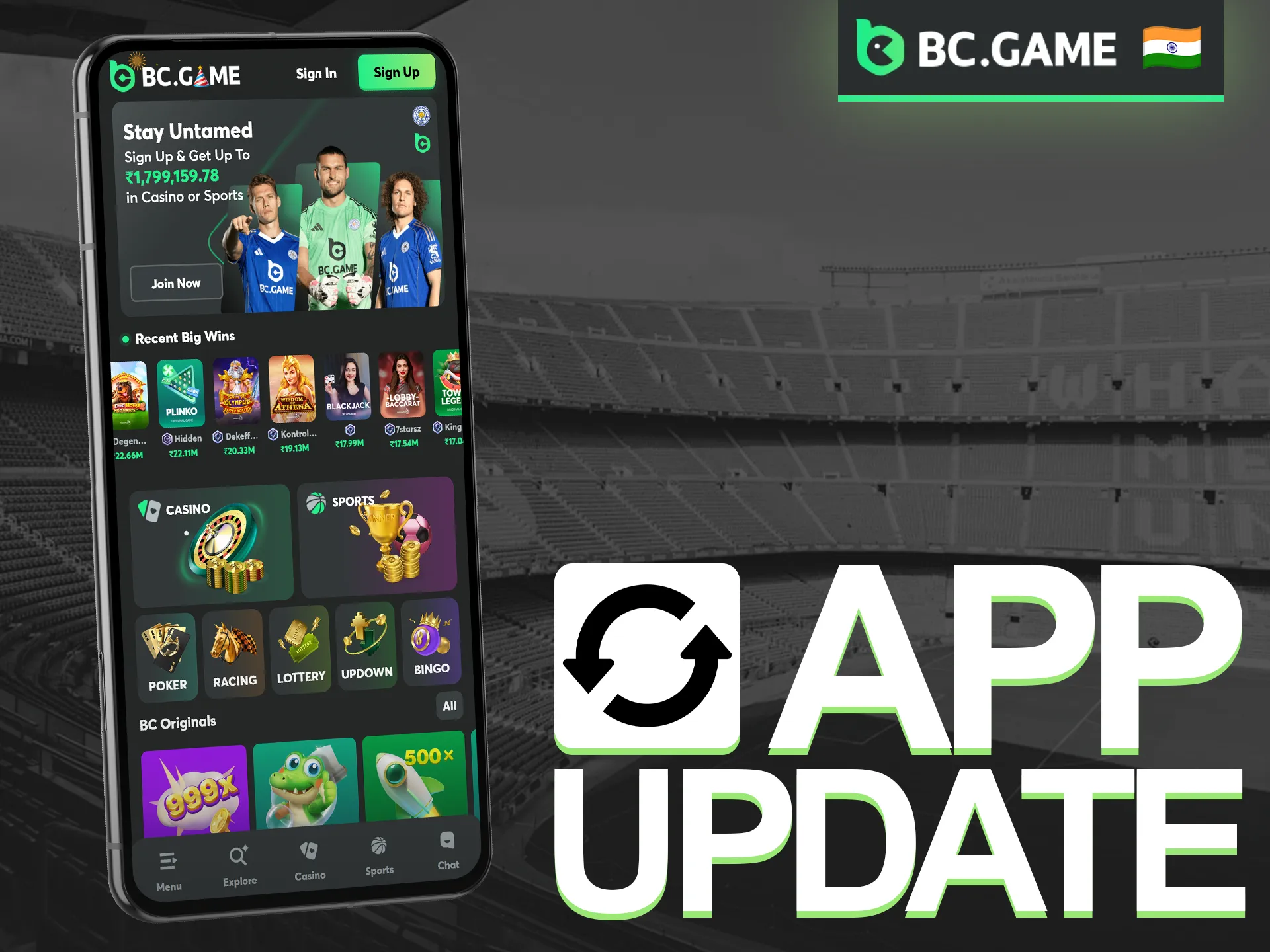 Update your BC Game App to the latest version for better performance.