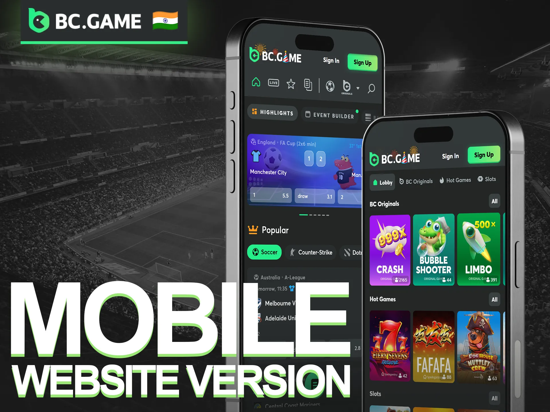Switch to the BC Game App mobile website version for instant browser play.