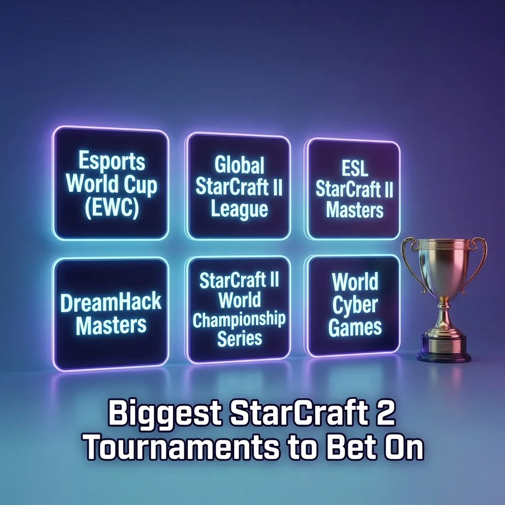 Professional StarCraft 2 esports tournament with players competing on stage before large audience and screens