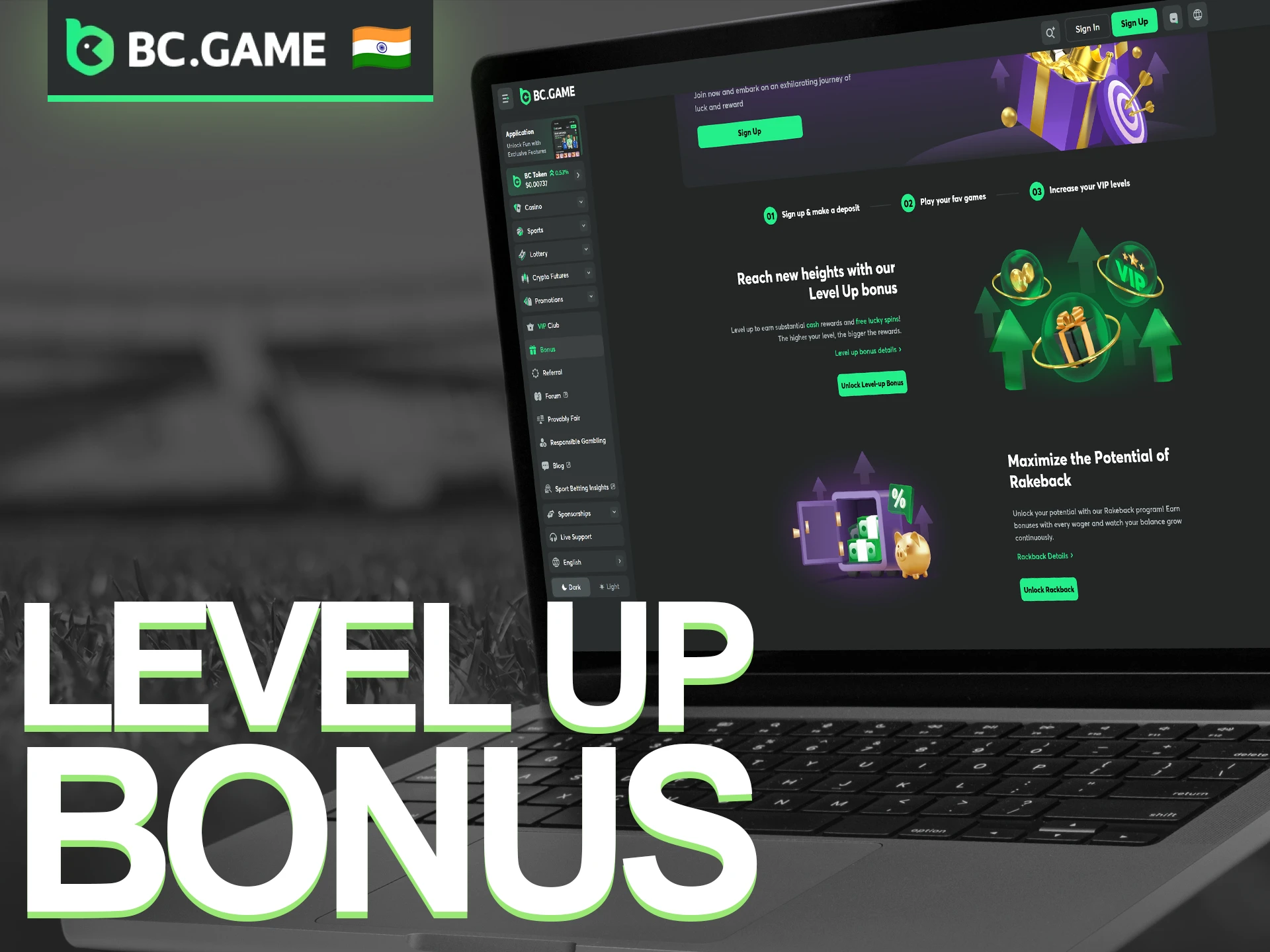 Reach new heights and activate your BC Game Level up Bonus today.