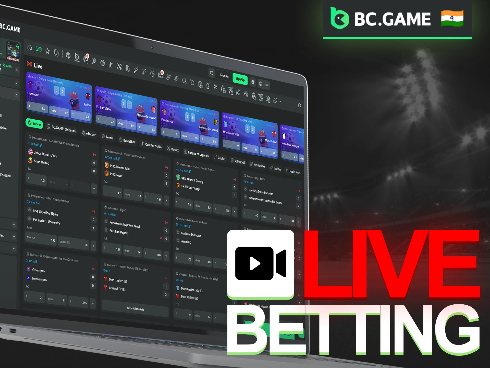 Join the action with BC Game Live Betting for real-time excitement.