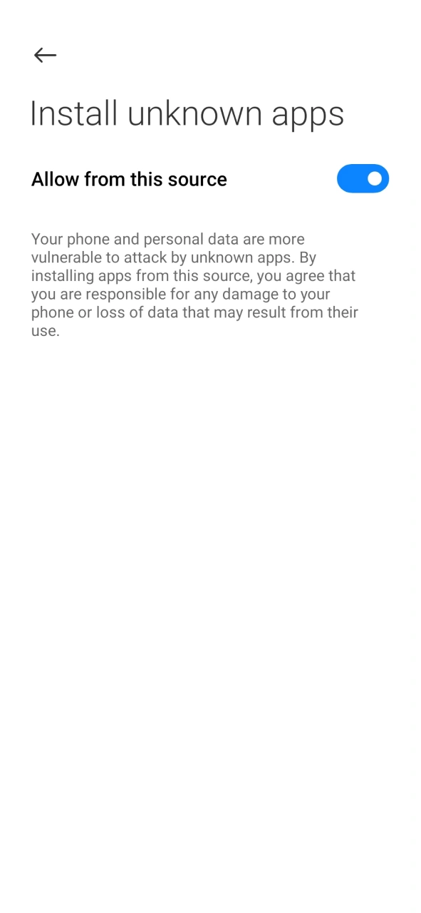 Enable installation permissions before installing the BC Game Android app.