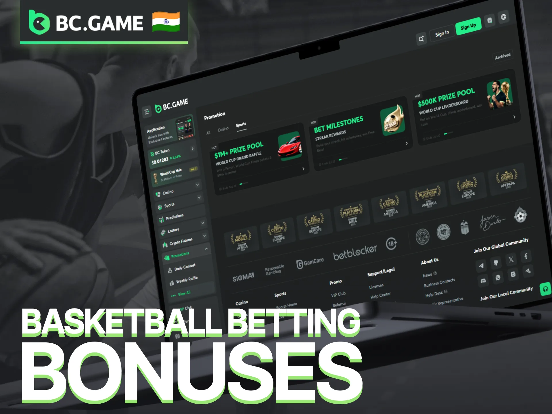 Claim basketball betting bonuses and promotions available on BC Game.
