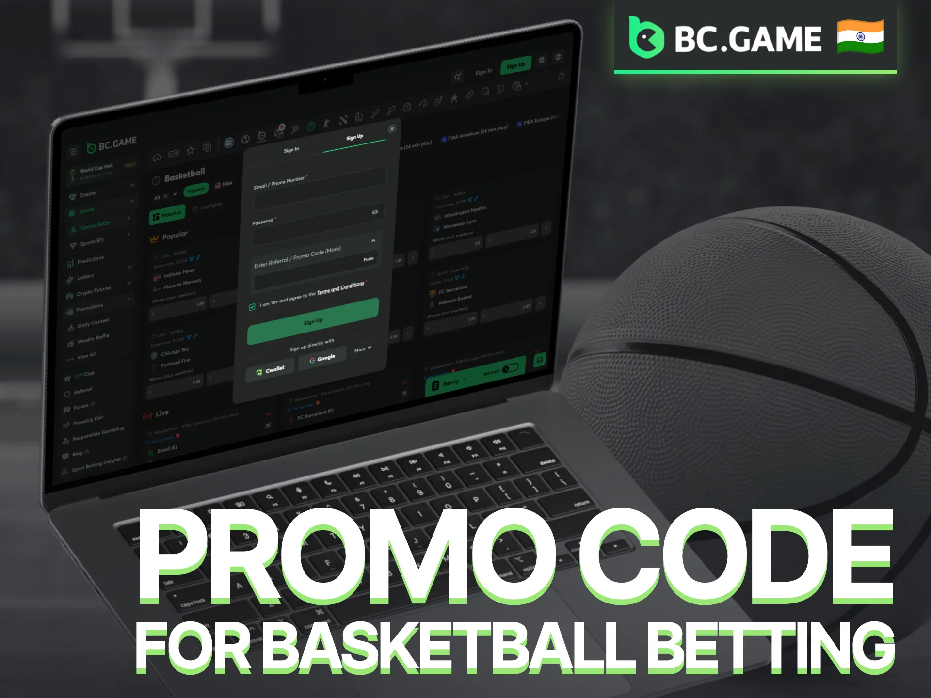Use a current BC Game promo code to enhance your basketball betting experience.