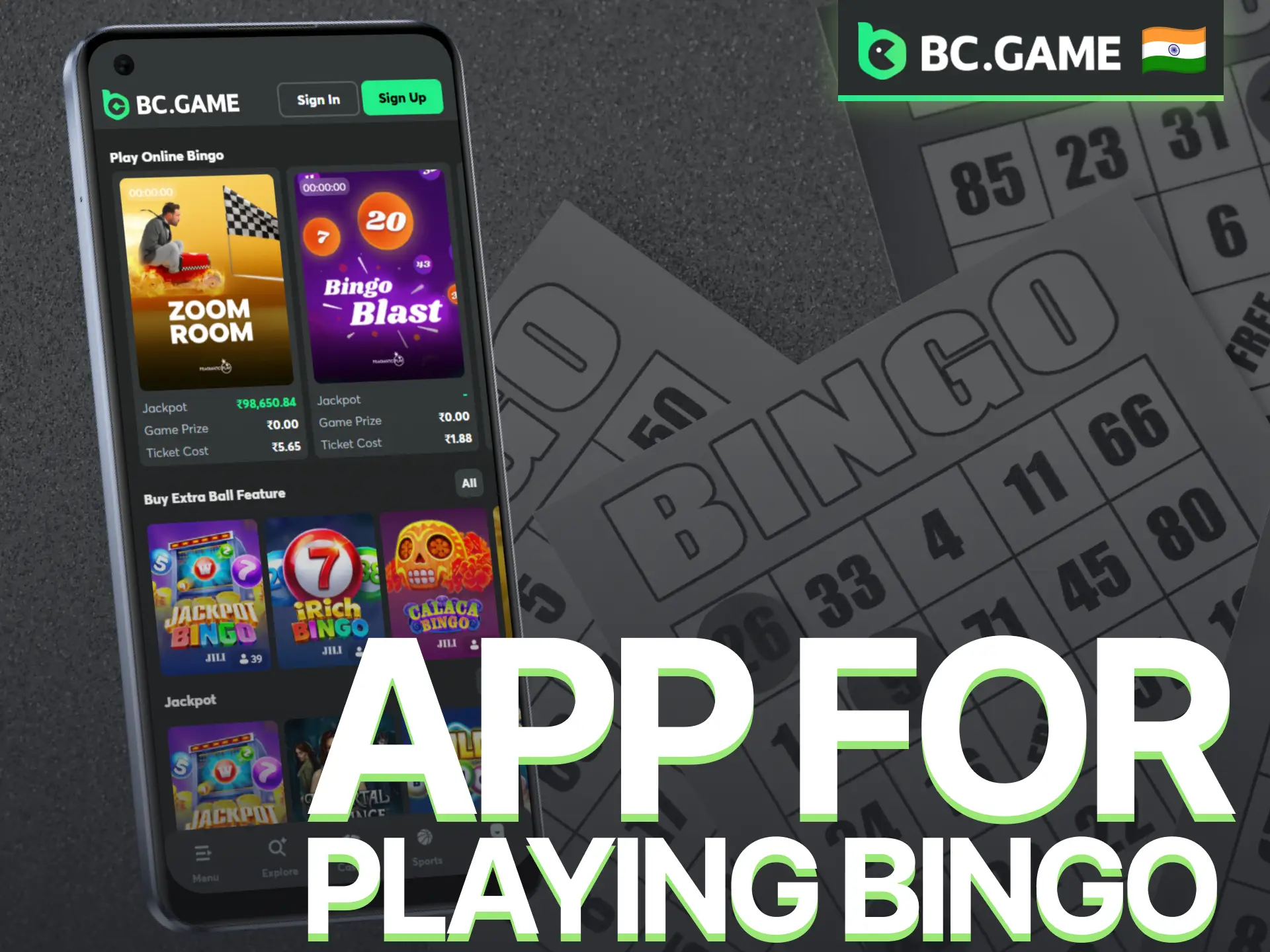 Play bingo through the BC Game app with convenient mobile access.