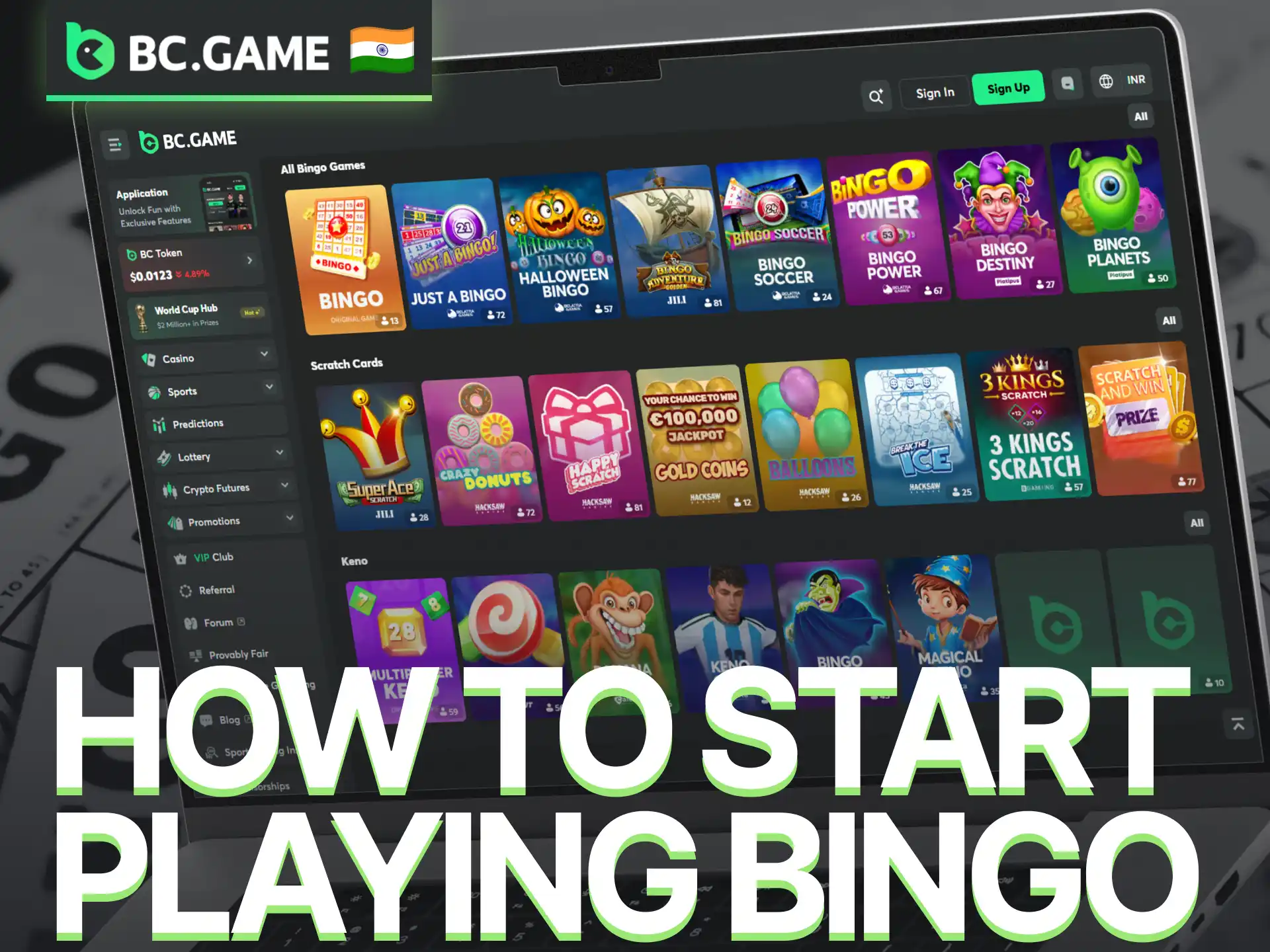 Learn how to start playing bingo on the BC Game platform.