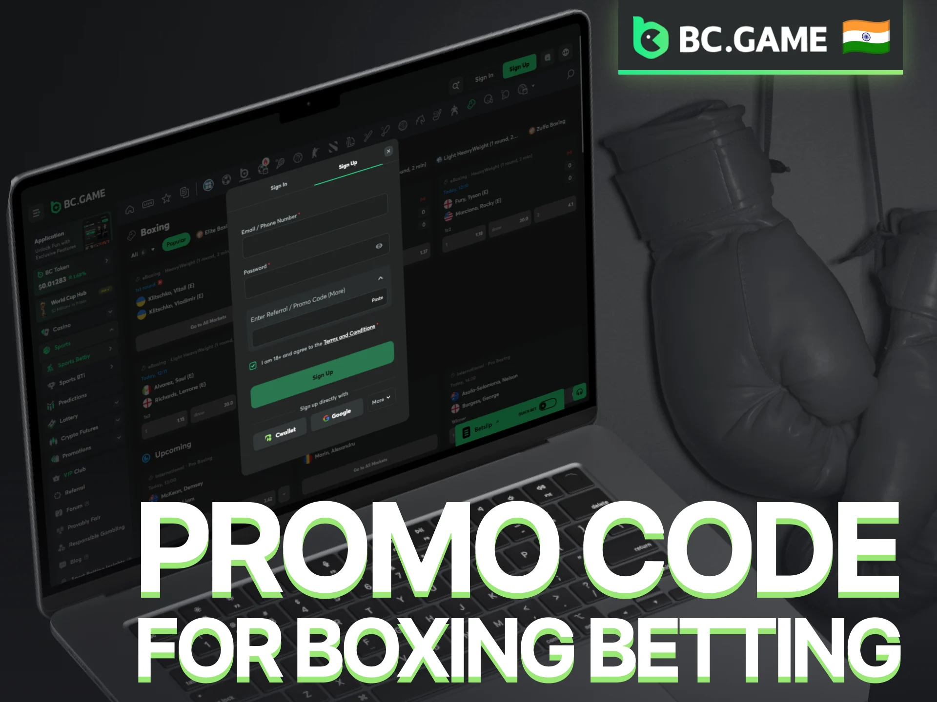 Use a current BC Game promo code to enhance your boxing betting experience.