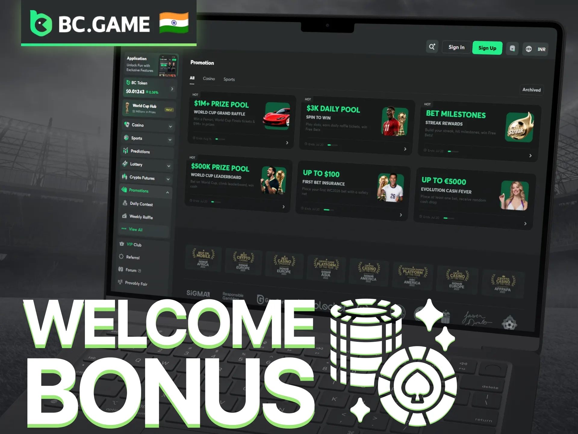 Claim the BC Game casino welcome bonus and unlock extra rewards.