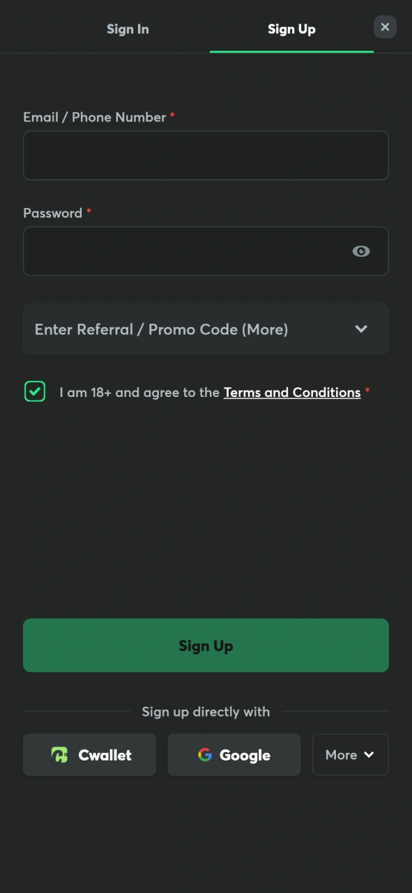 Create a BC Game account to access casino games and promotions.