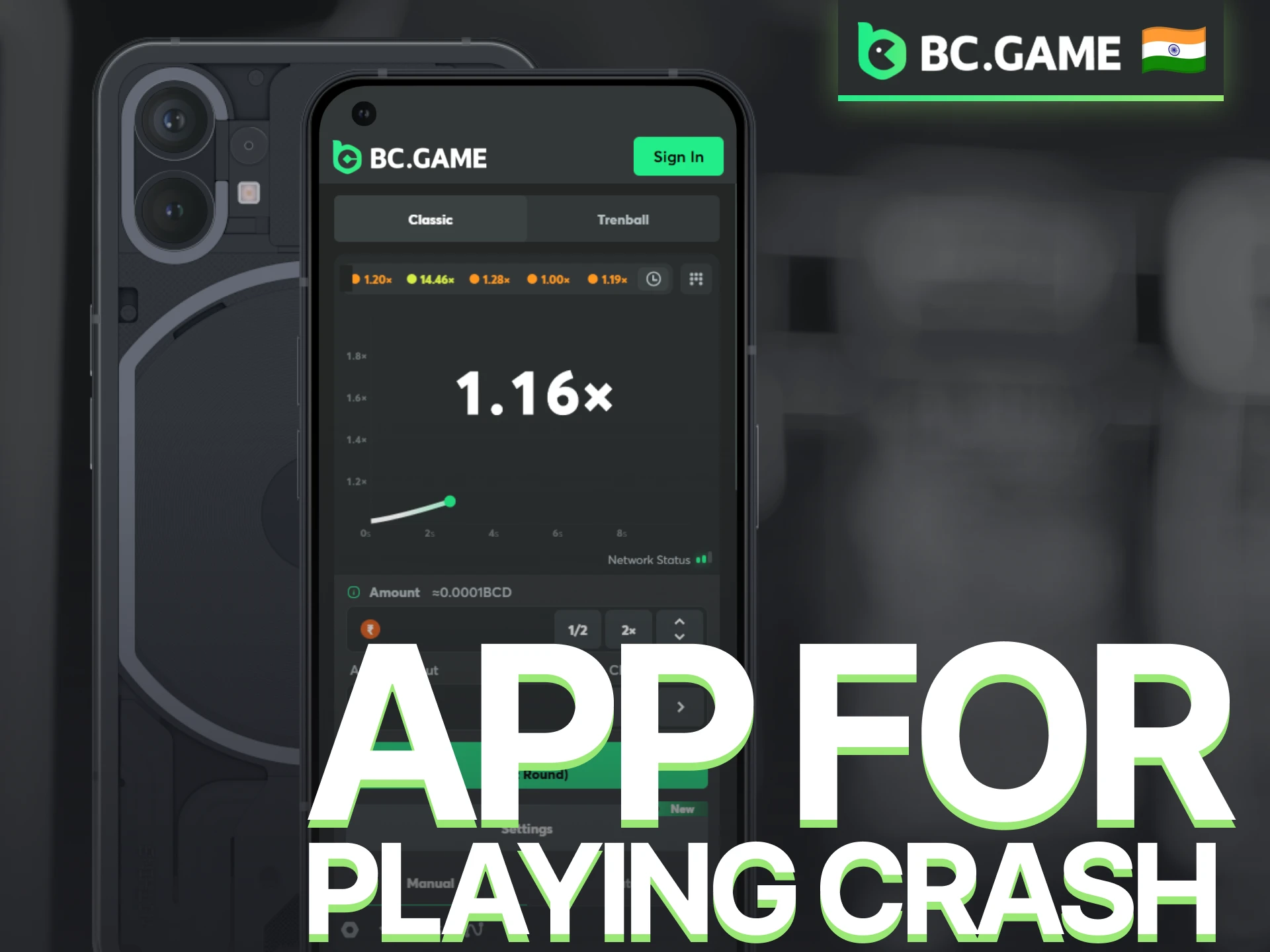 Play crash games through the BC Game app with convenient mobile access.