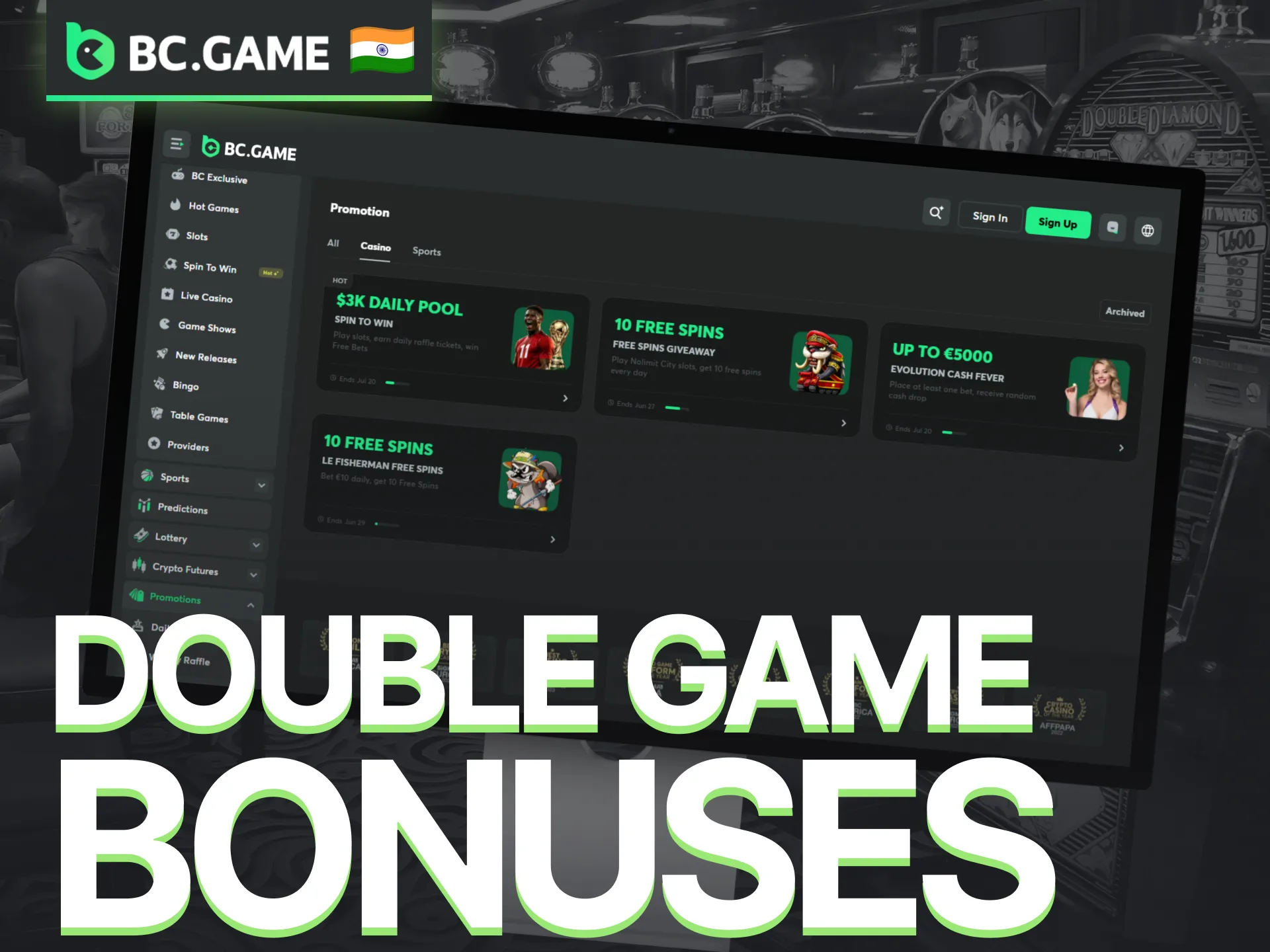 Claim bonuses and promotions for the Double game on BC Game.