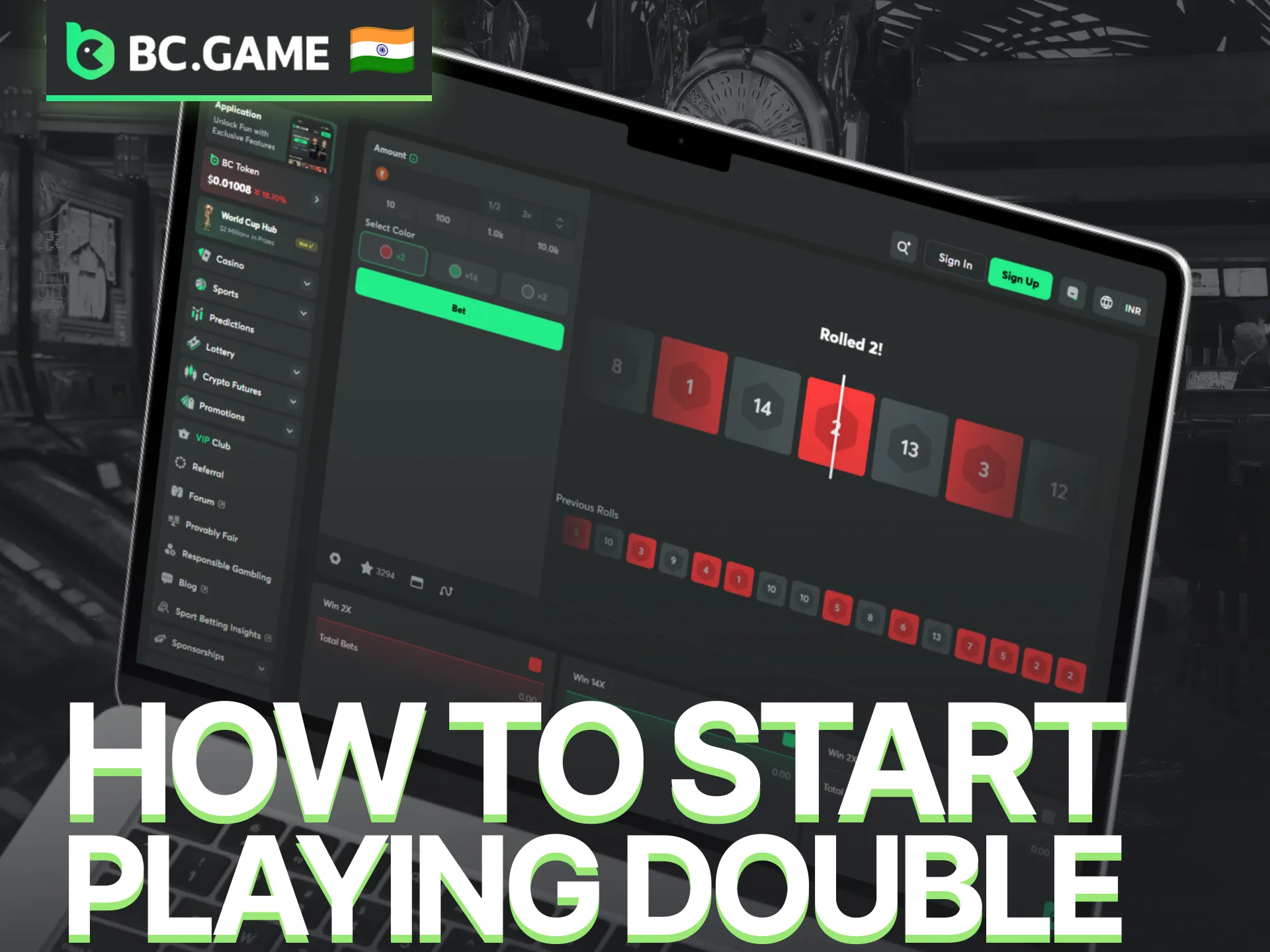 Learn how to start playing Double on the BC Game platform.