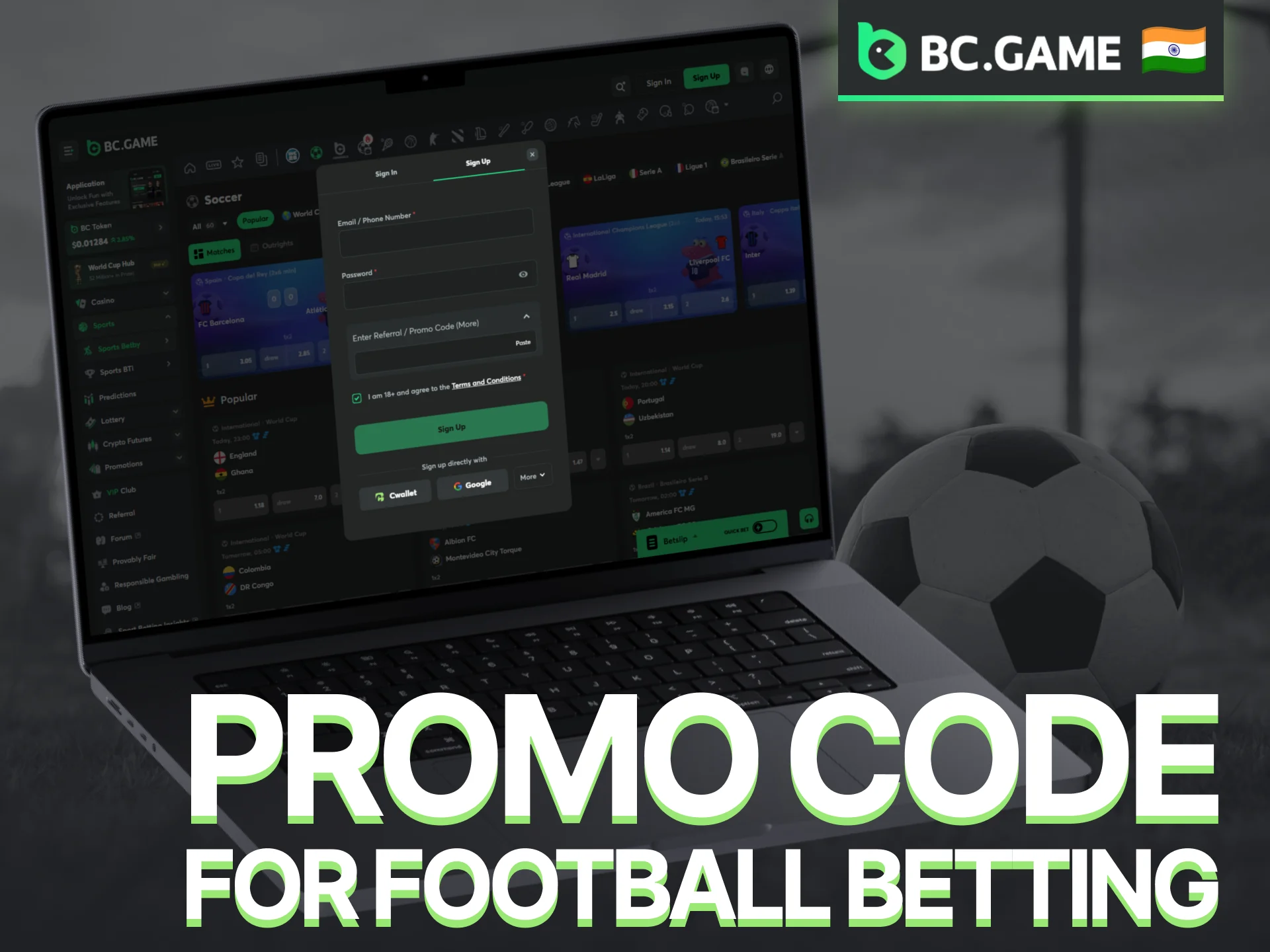 Use a current BC Game promo code to enhance your football betting experience.
