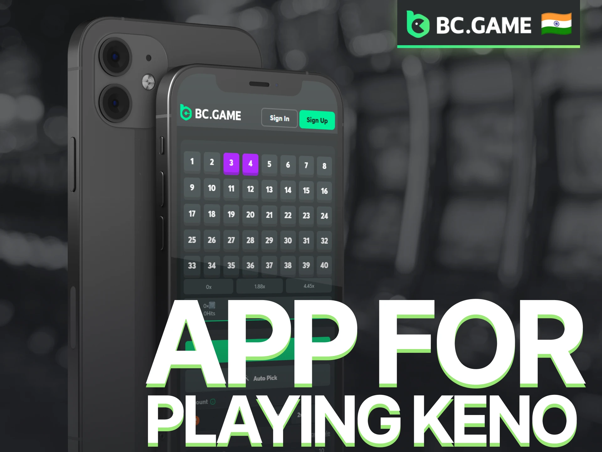 Play Keno through the BC Game app with convenient mobile access.