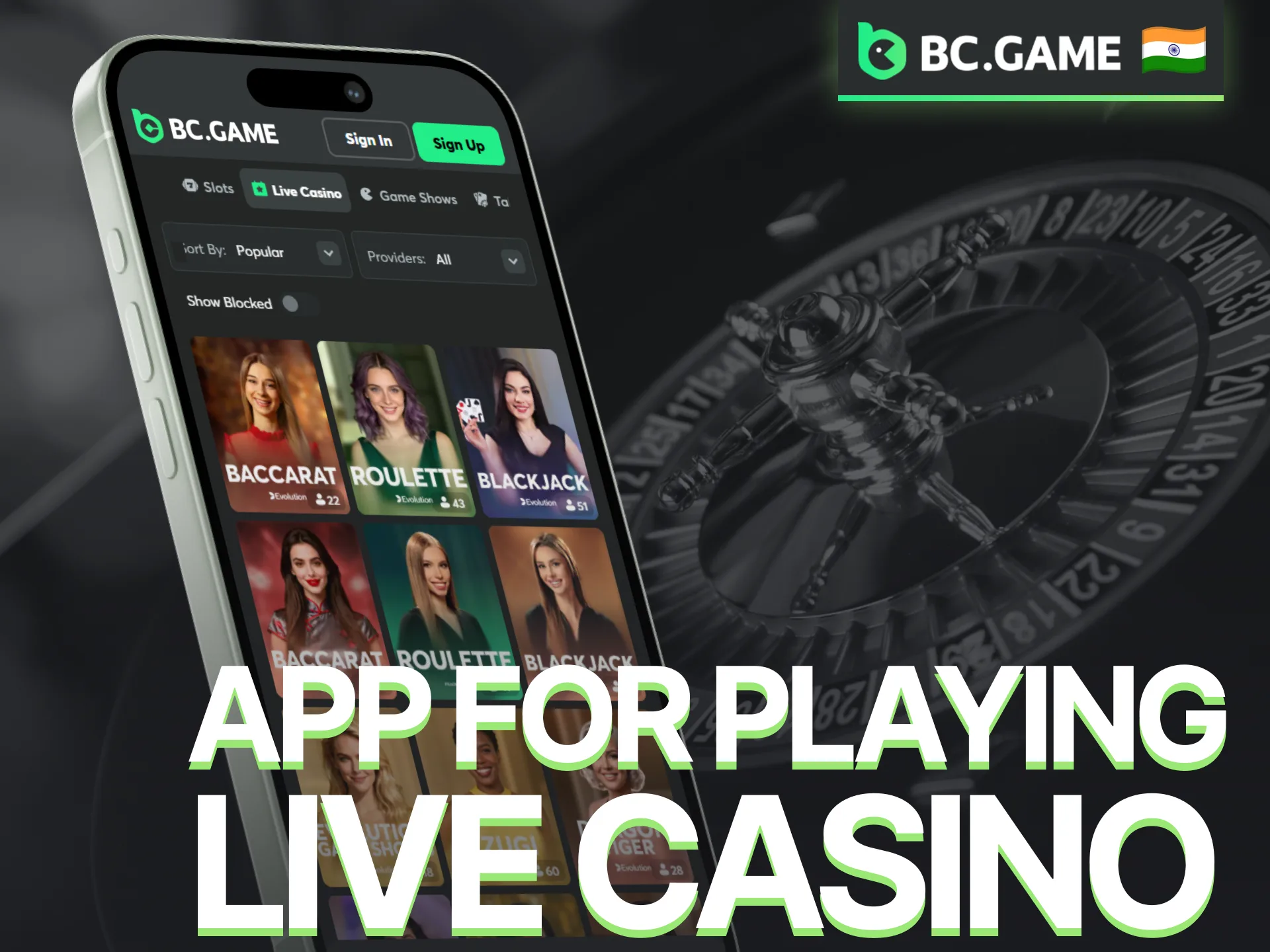 Play live casino games through the BC Game app with convenient mobile access.