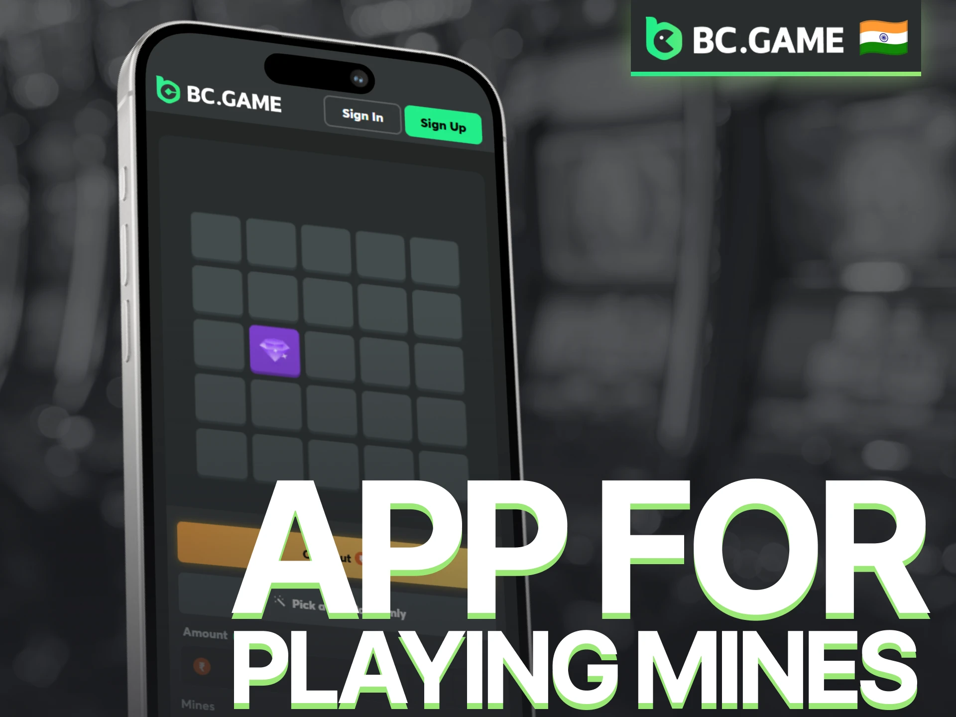 Play Mines through the BC Game app with convenient mobile access.