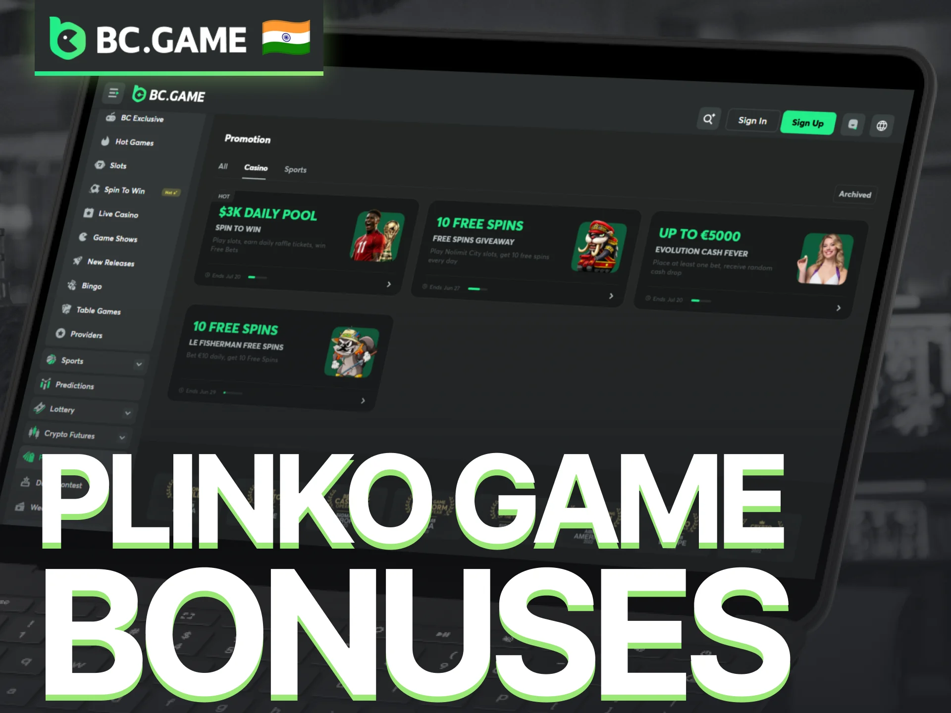 Claim Plinko game bonuses and promotions offered by BC Game.