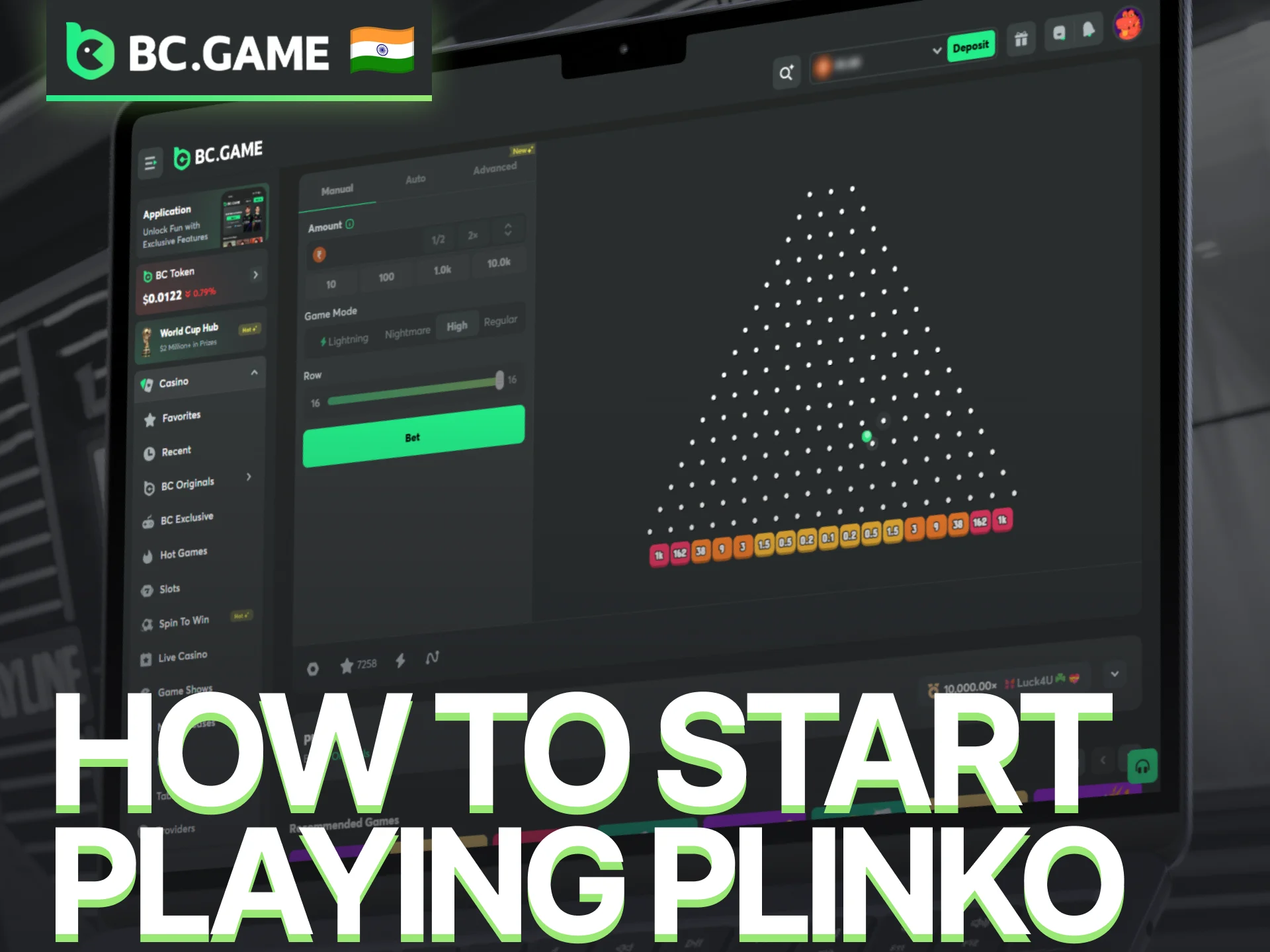 Learn how to start playing Plinko on the BC Game platform.