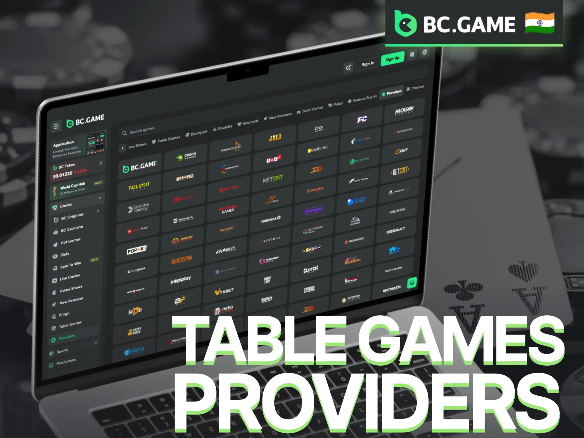 Explore trusted table game providers featured in the BC Game casino.