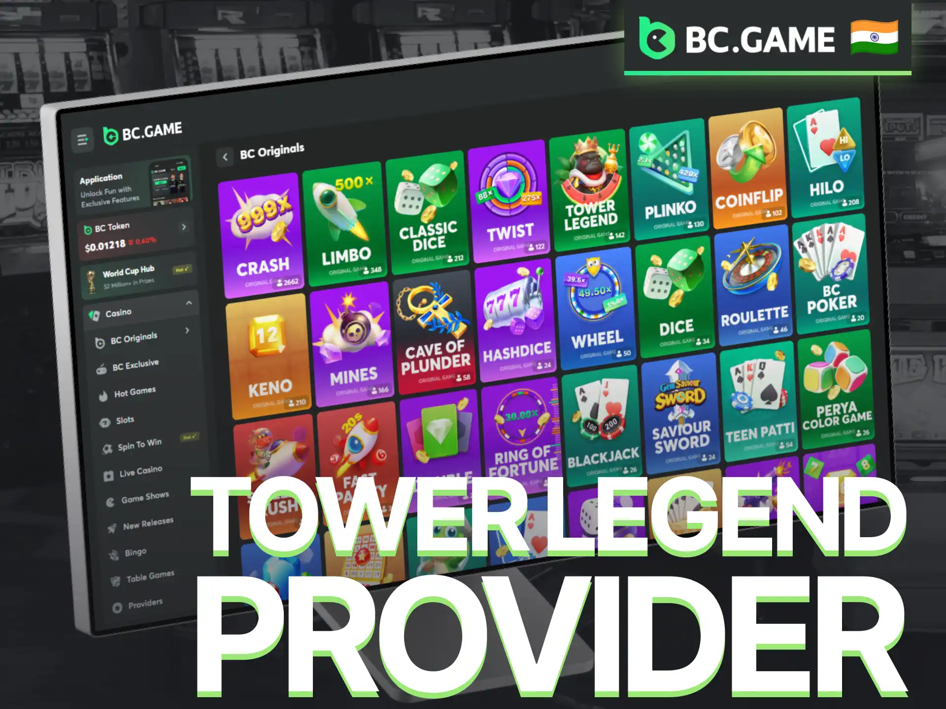 Discover the provider behind the Tower Legend game available on BC Game.