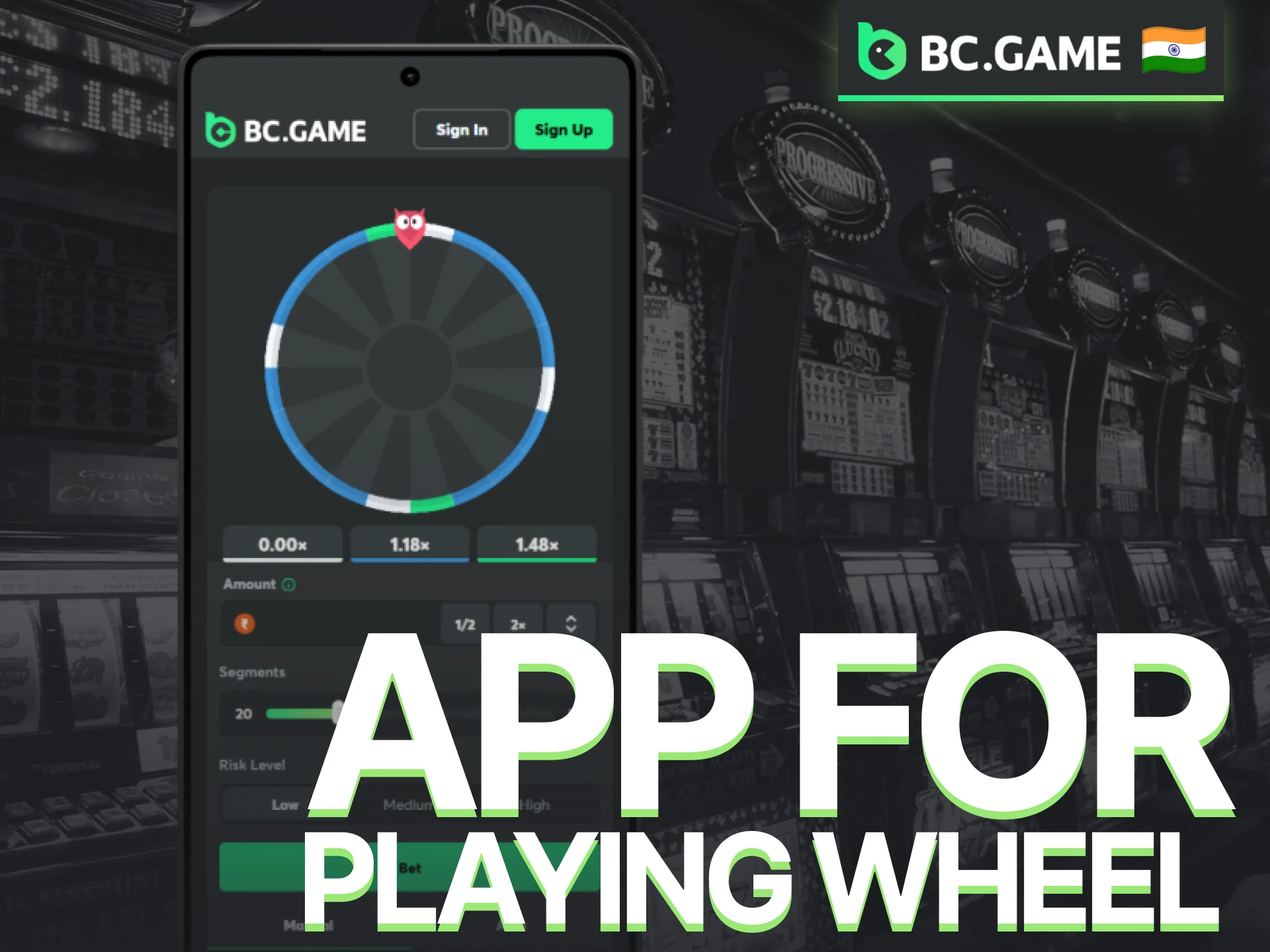 Play the Wheel game through the BC Game app with convenient mobile access.