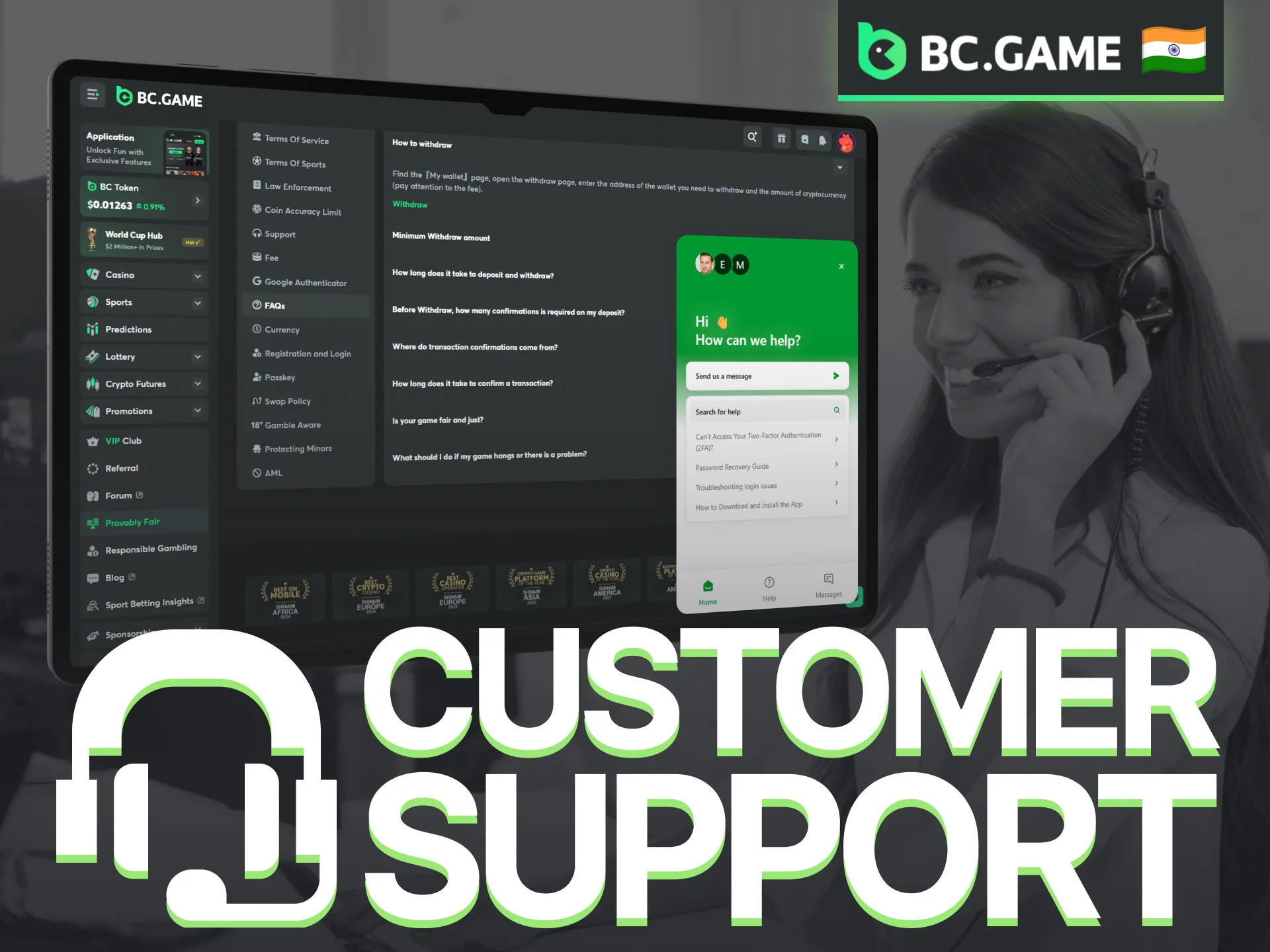 Contact BC Game support for assistance with withdrawal-related questions.