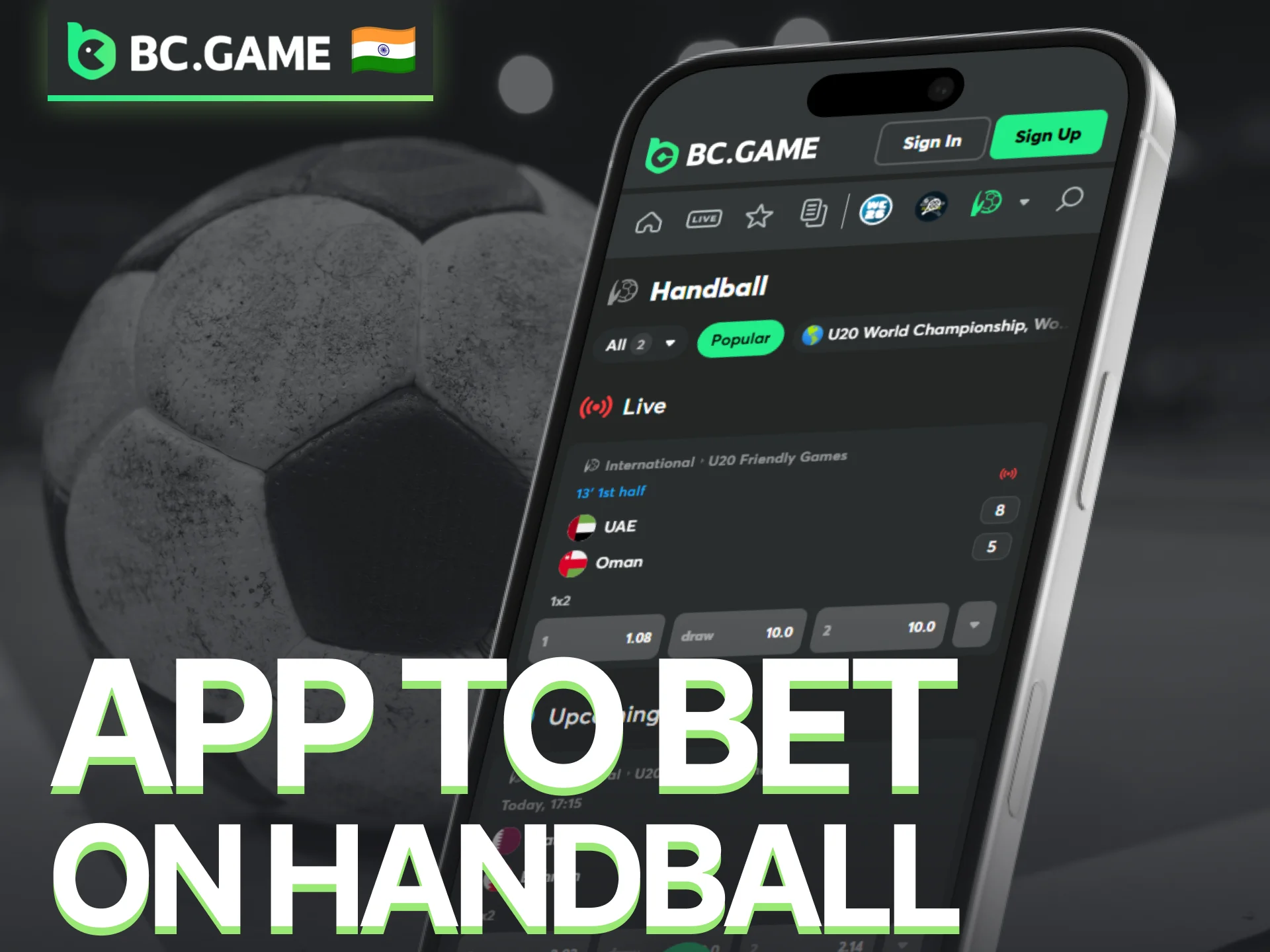 Enjoy handball betting on the go with the BC Game mobile app.
