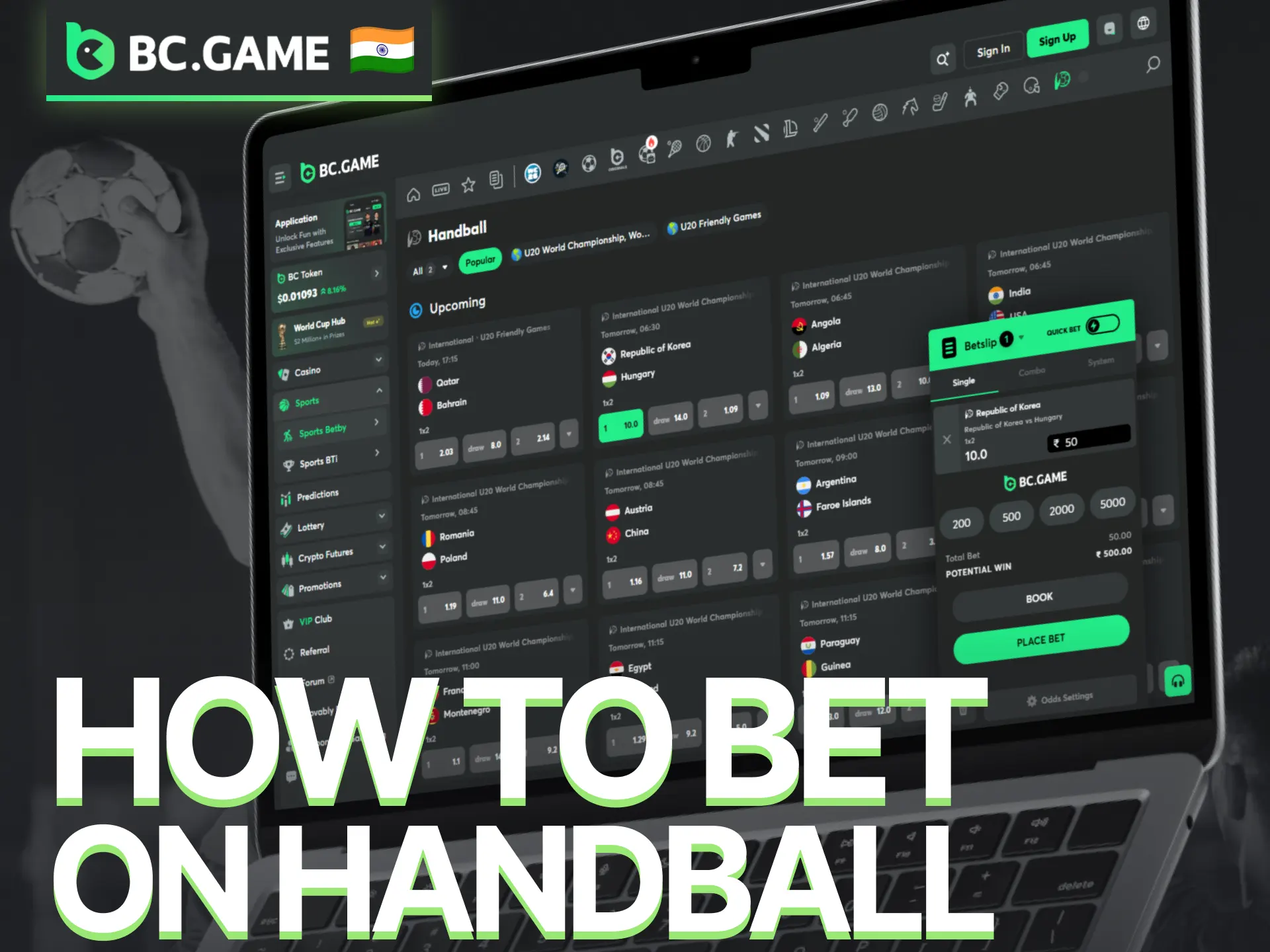 Learn the essentials of handball betting with the BC Game wagering guide.
