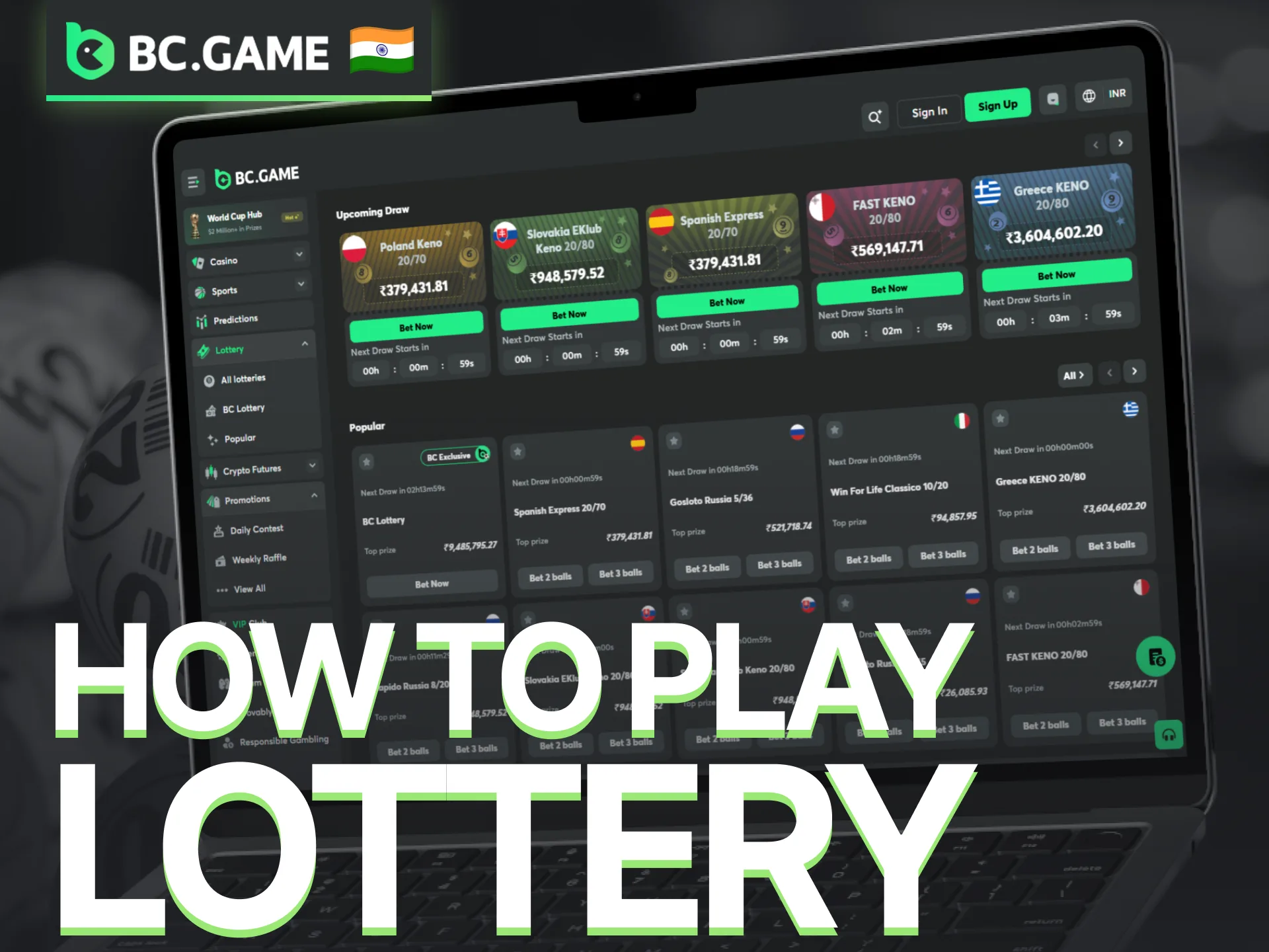 Learn how to play lottery games on the BC Game platform with ease.