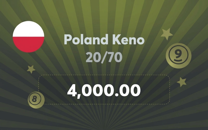 Place picks in Poland Keno 20/70 on the BC Game lottery page.